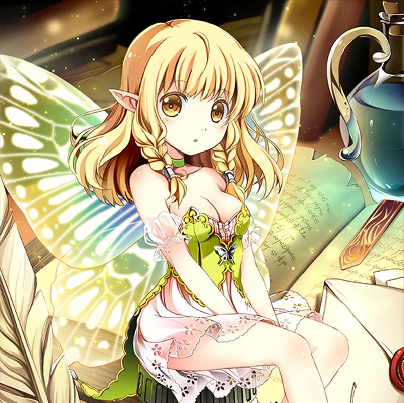 Blonde Fairy with Wings — Yellow, Serene