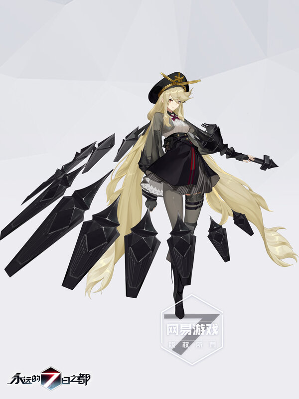 Blonde Female Character — Black, Dramatic