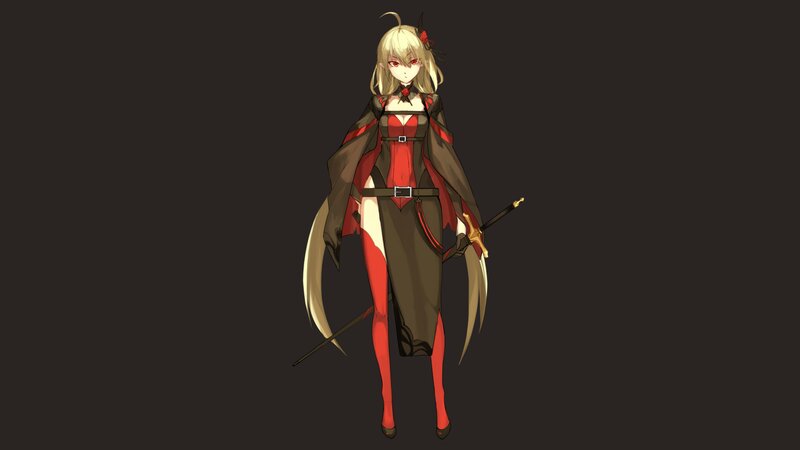 Blonde Female Character — Black