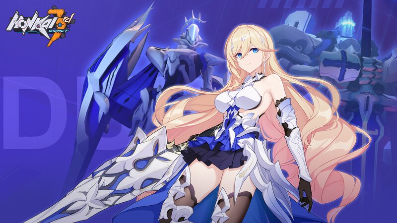 Blonde Female Character — Blue, Dramatic