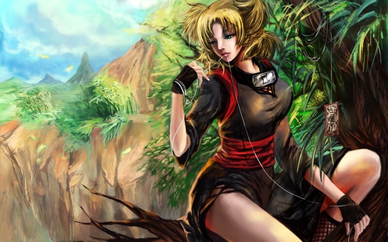 Blonde Female Character — Green