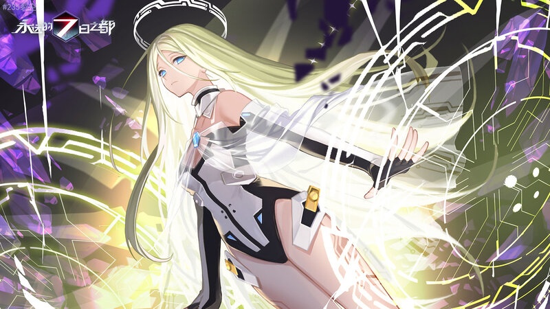 Blonde Female Character — Purple, Dramatic