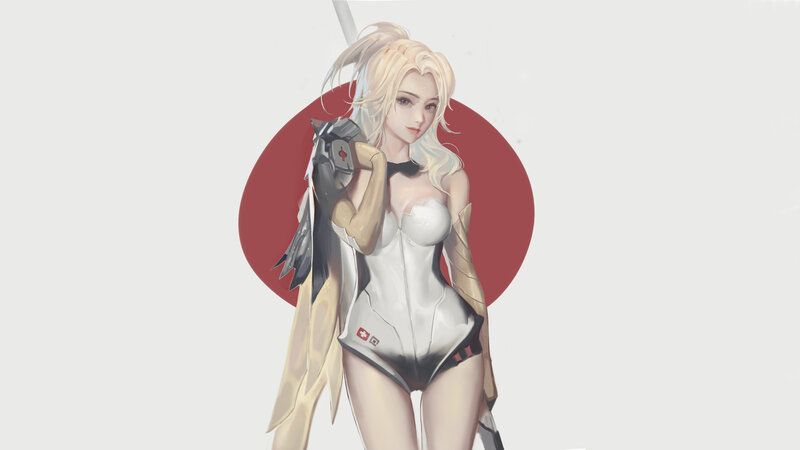 Blonde Female Character — White, Calm