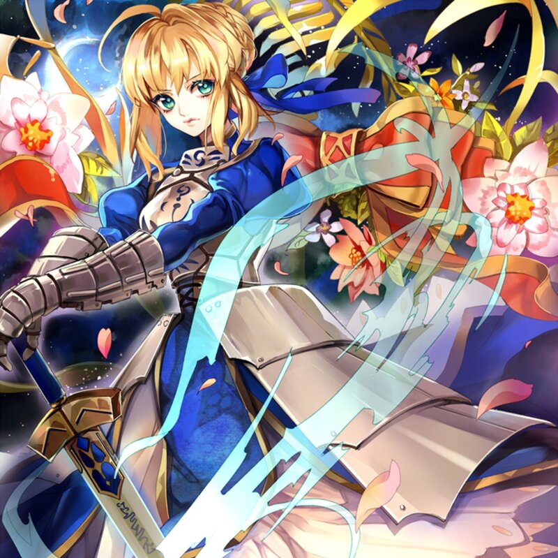 Blonde Female Knight — Blue, Dramatic, Night