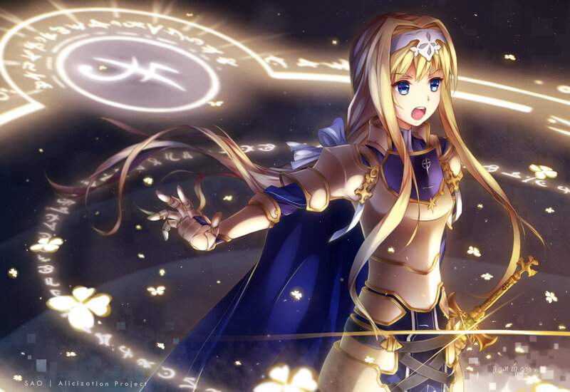 Blonde Female Knight — Blue, Dramatic