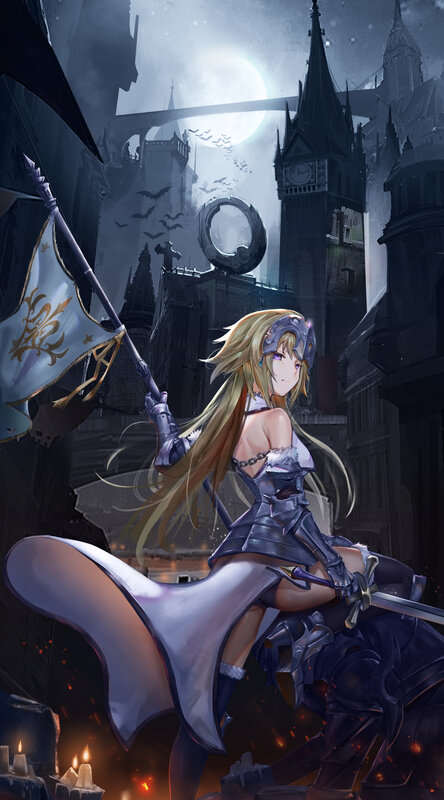 Blonde Female Knight — Gray, Dramatic