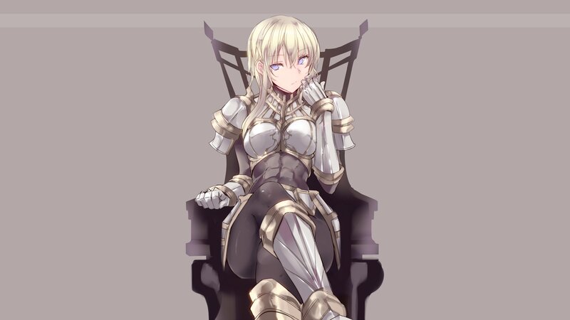 Blonde Female Knight — Gray