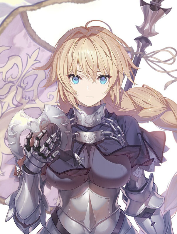 Blonde Female Knight — Purple, Calm