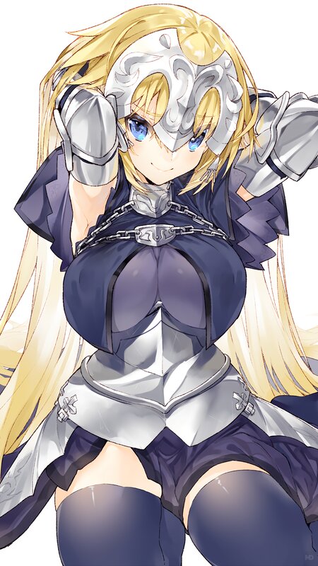 Blonde Female Knight — Purple, Confident