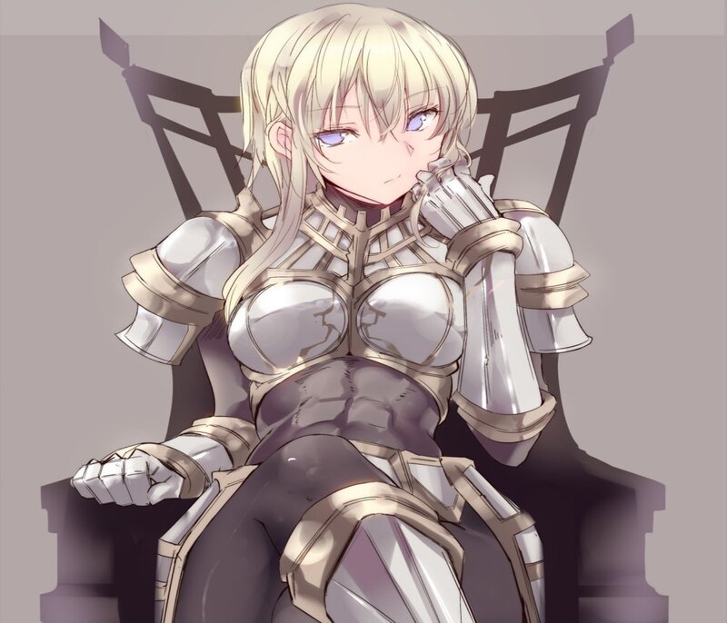 Blonde Female Knight — White, Calm