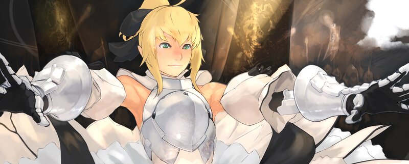 Blonde Female Knight — White, Dramatic, Anime, Armor