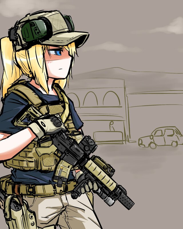 Blonde Female Soldier — Tan