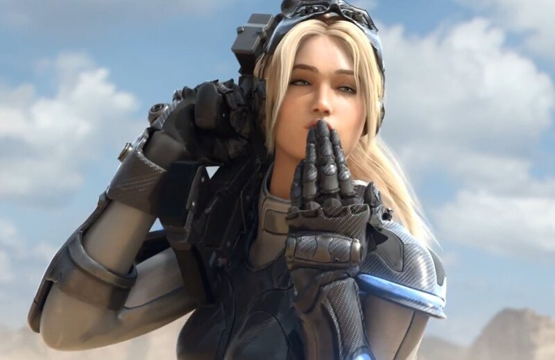 Blonde Female Soldier