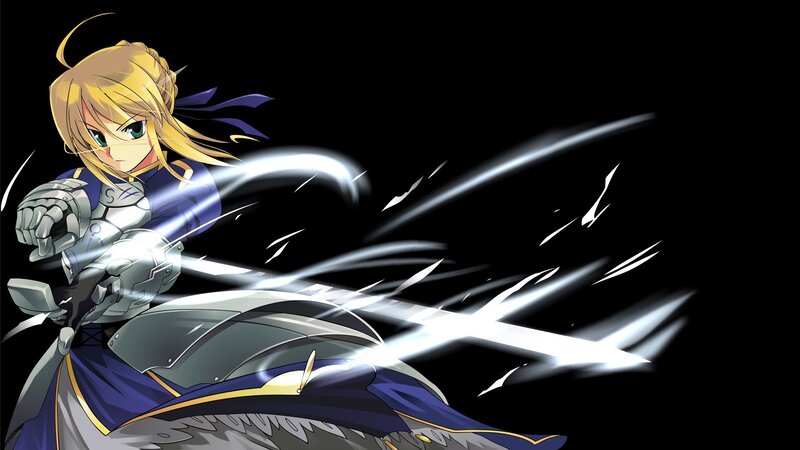 Blonde Female Warrior — Black, Dramatic
