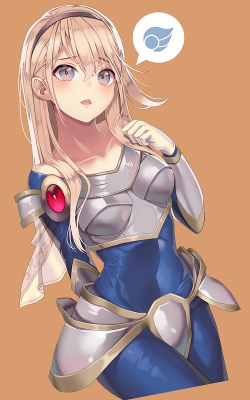 Blonde Female Warrior — Blue, Calm