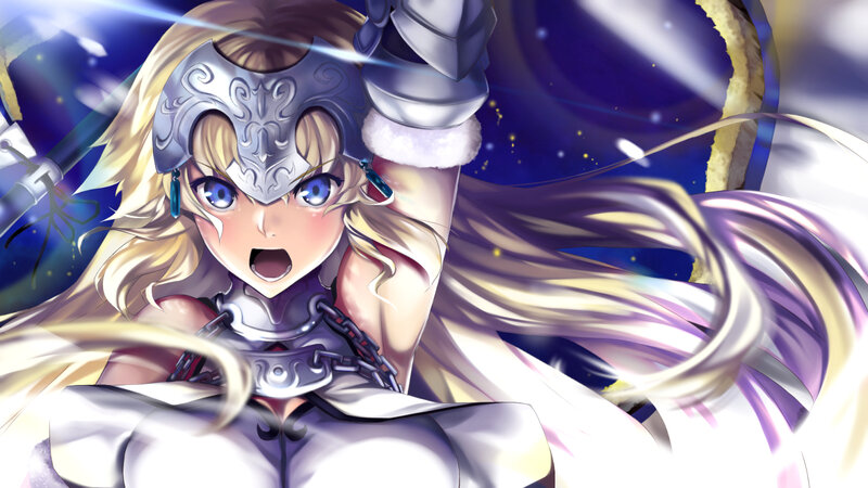Blonde Female Warrior — Blue, Dramatic, Night, Anime, Armor