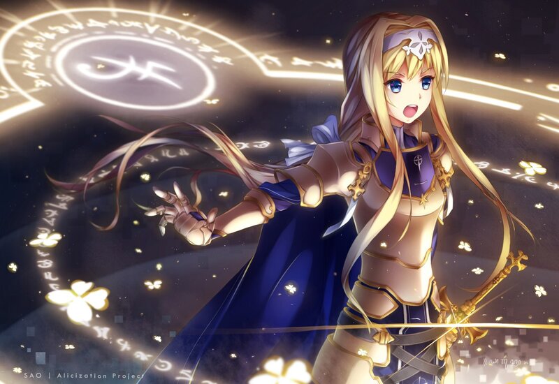 Blonde Female Warrior — Blue, Dramatic, Night, Anime