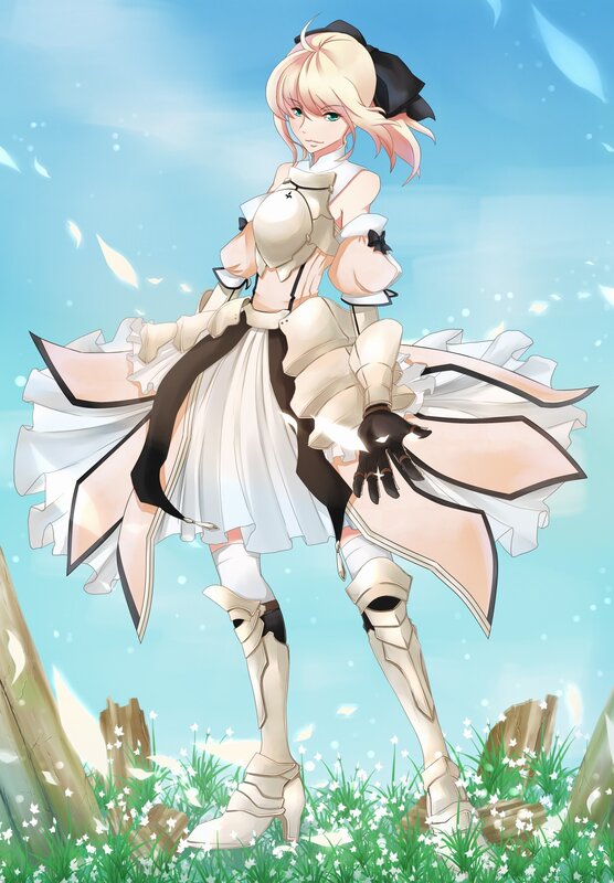 Blonde Female Warrior — Blue, Serene