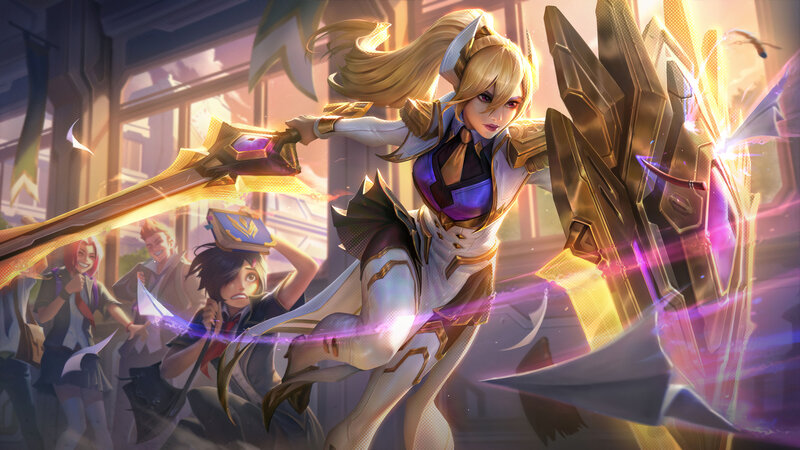 Blonde Female Warrior — Gold, Dramatic, Afternoon