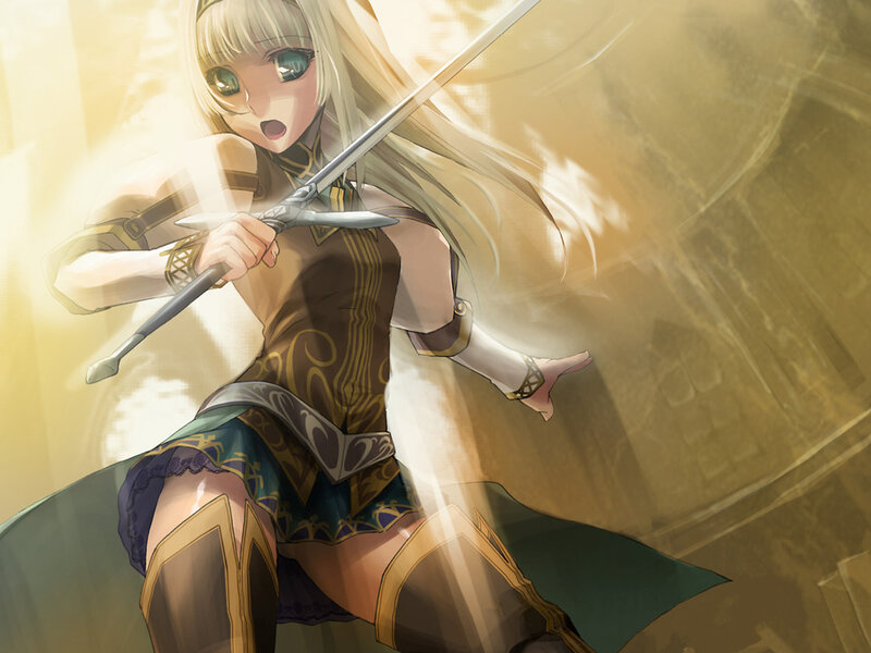 Blonde Female Warrior — Gold, Dramatic