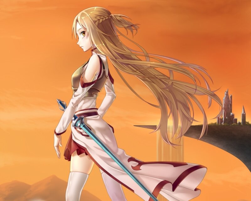 Blonde Female Warrior — Orange