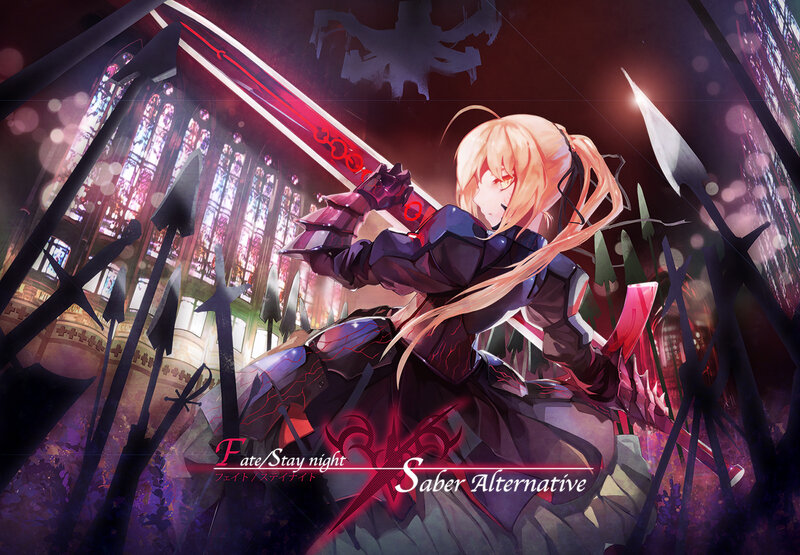 Blonde Female Warrior — Red, Dramatic, Night