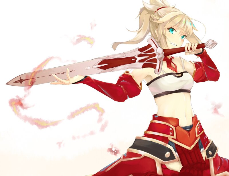 Blonde Female Warrior — Red, Dynamic