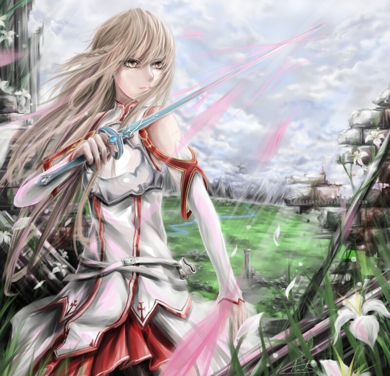 Blonde Female Warrior — White, Dramatic, Afternoon