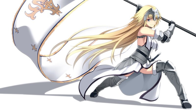 Blonde Female Warrior — White, Dynamic, Anime