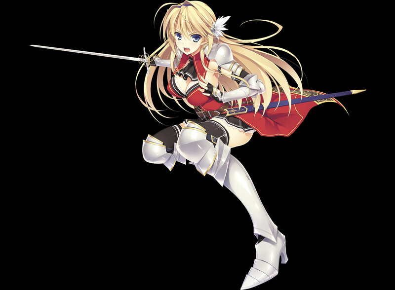 Blonde Female Warrior — White, Dynamic