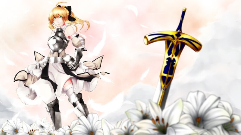 Blonde Female Warrior — White, Serene