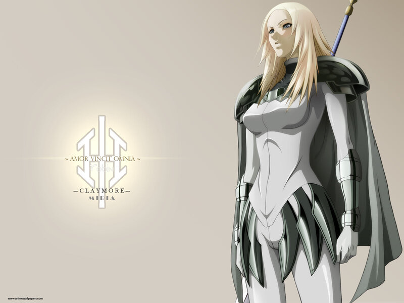 Blonde Female Warrior — White, Serious, Anime