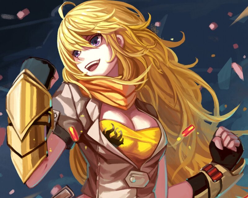 Blonde Female Warrior — Yellow, Energetic