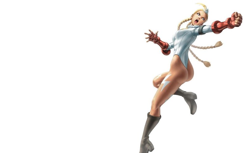 blonde fighter in action pose