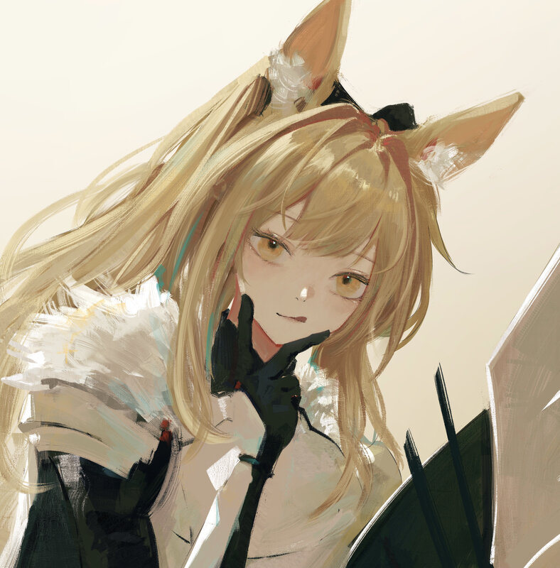 Blonde Fox-eared Girl — Beige