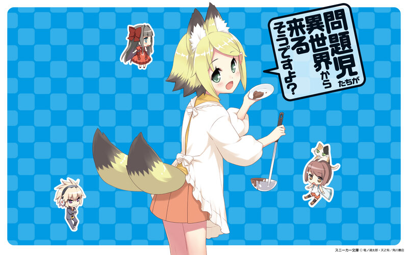 Blonde Fox-eared Girl — Blue, Playful