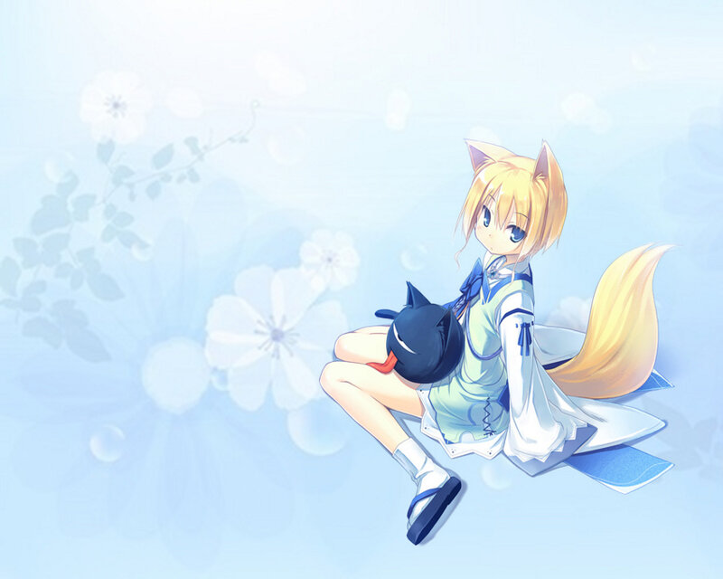 Blonde Fox-eared Girl — Blue