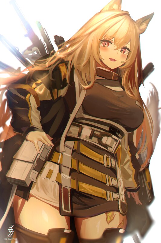 Blonde Fox-eared Girl — Brown, Dramatic
