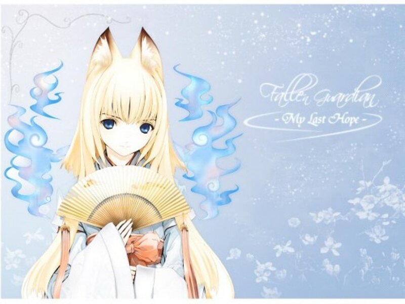 Blonde Fox-eared Girl — Light Blue