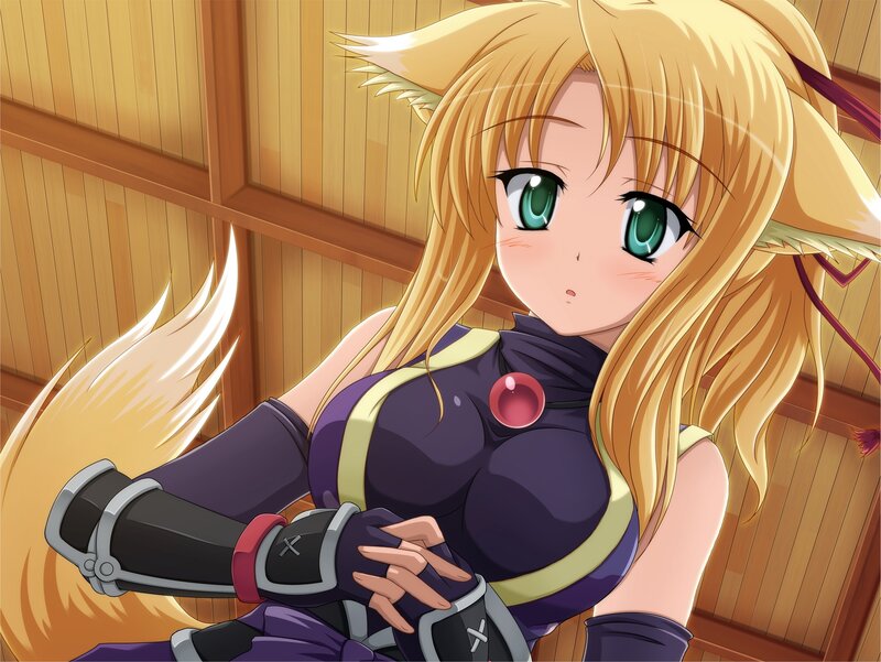 Blonde Fox-eared Girl — Purple, Calm, Anime