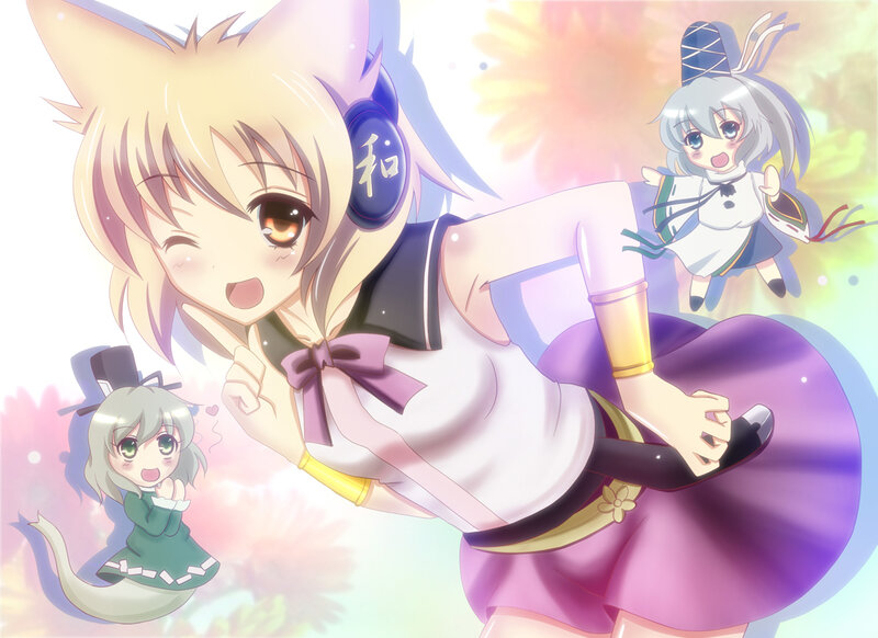 Blonde Fox-eared Girl — Purple, Cheerful