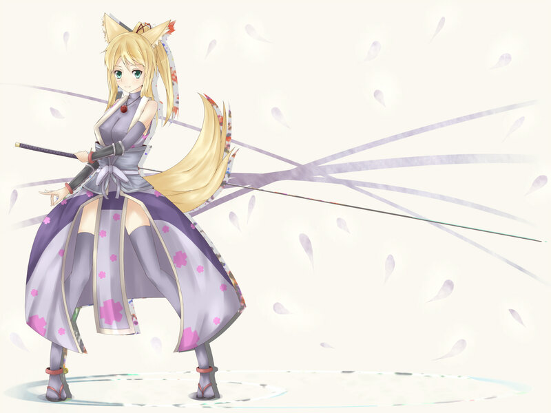 Blonde Fox-eared Girl — Purple