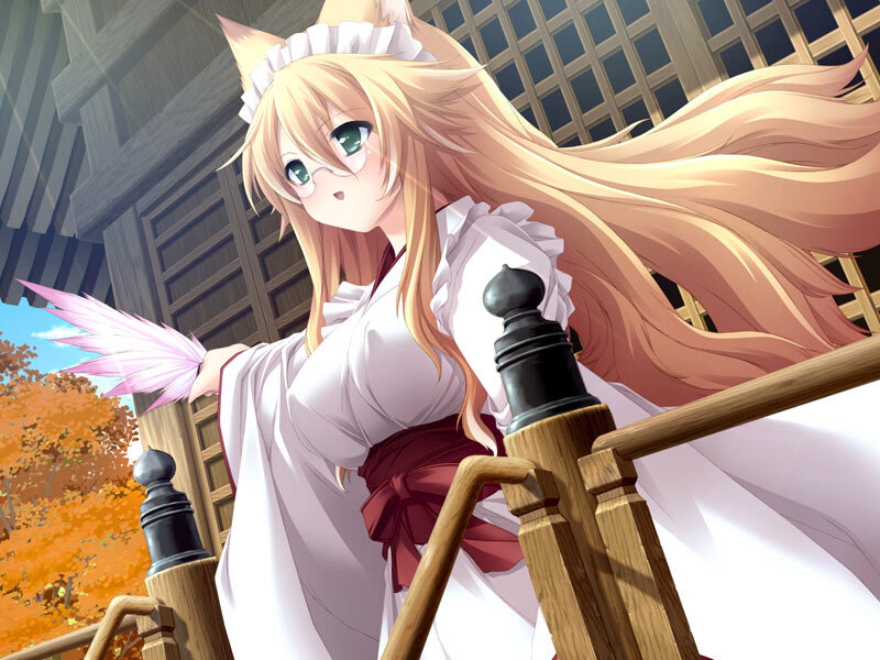 Blonde Fox-eared Girl — White, Calm, Autumn