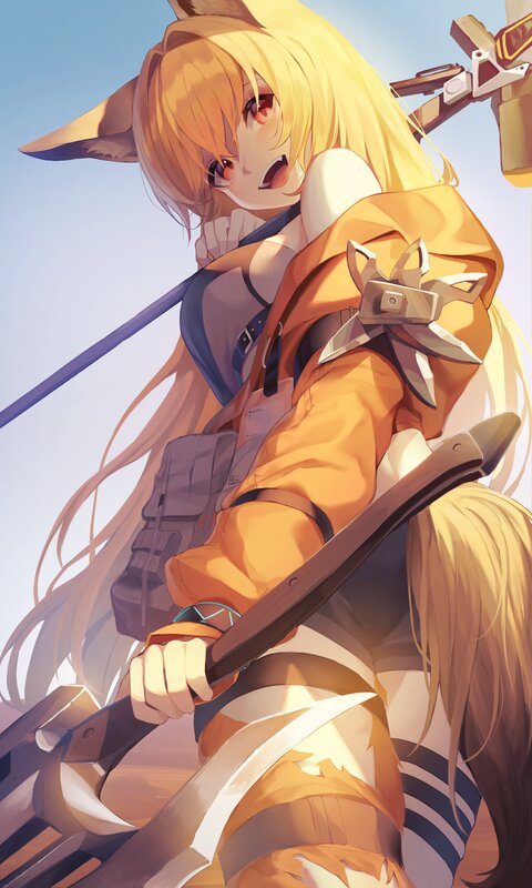 Blonde Fox-eared Girl — Yellow, Dramatic