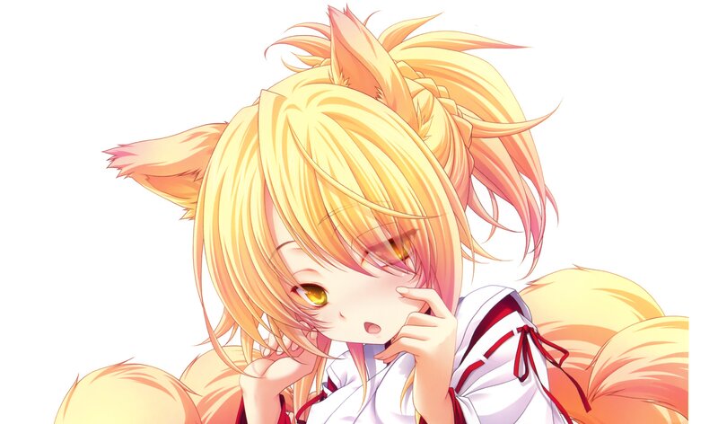 Blonde Fox-eared Girl — Yellow, Playful