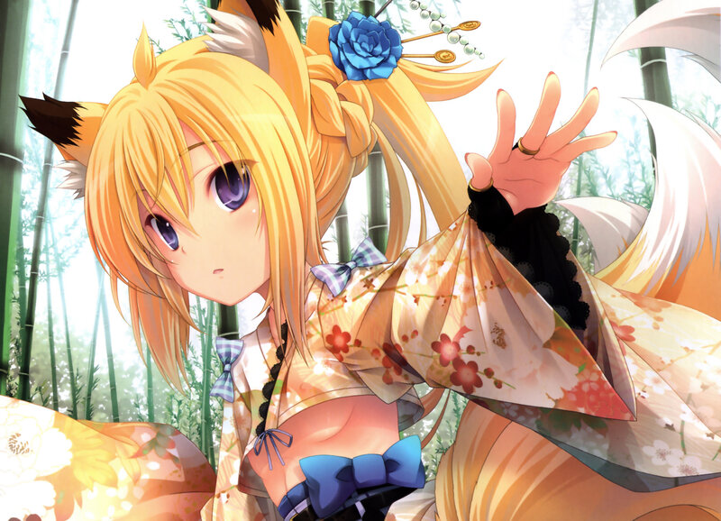 Blonde Fox-eared Girl — Yellow, Serene