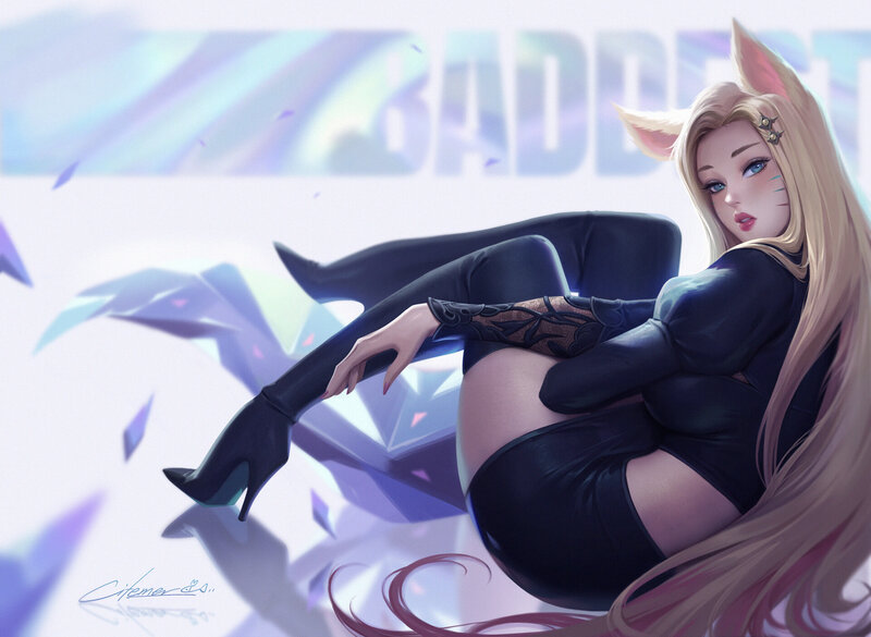 Blonde Fox-eared Woman — Black