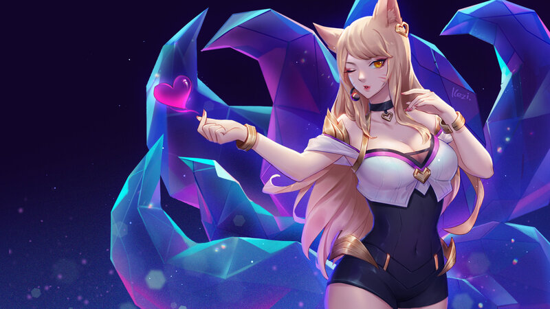 Blonde Fox-eared Woman — Purple, Dramatic