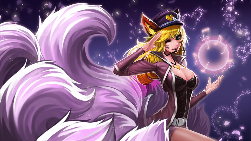 Blonde Fox-eared Woman — Purple