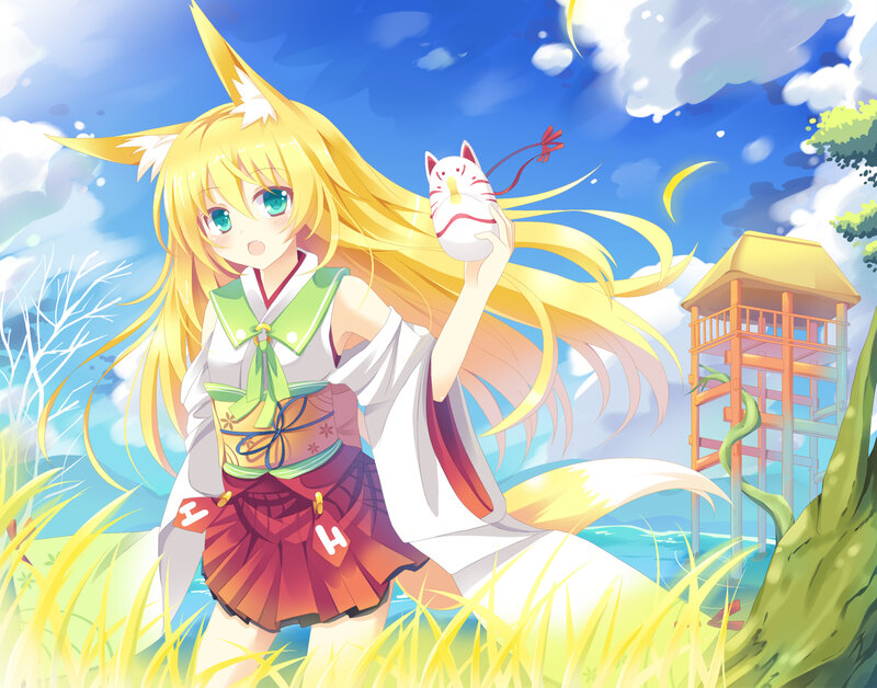 Blonde Fox Girl — Blue